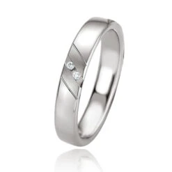 Accessoires De Mode 23 Alliance Argent Diamant Large De 4 Mm Cléa - 08085