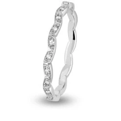 Alliance Diamant Demi Tour HITA FOREVER Platine 950 - 0.06 Ct - Océane - 1708.006PT