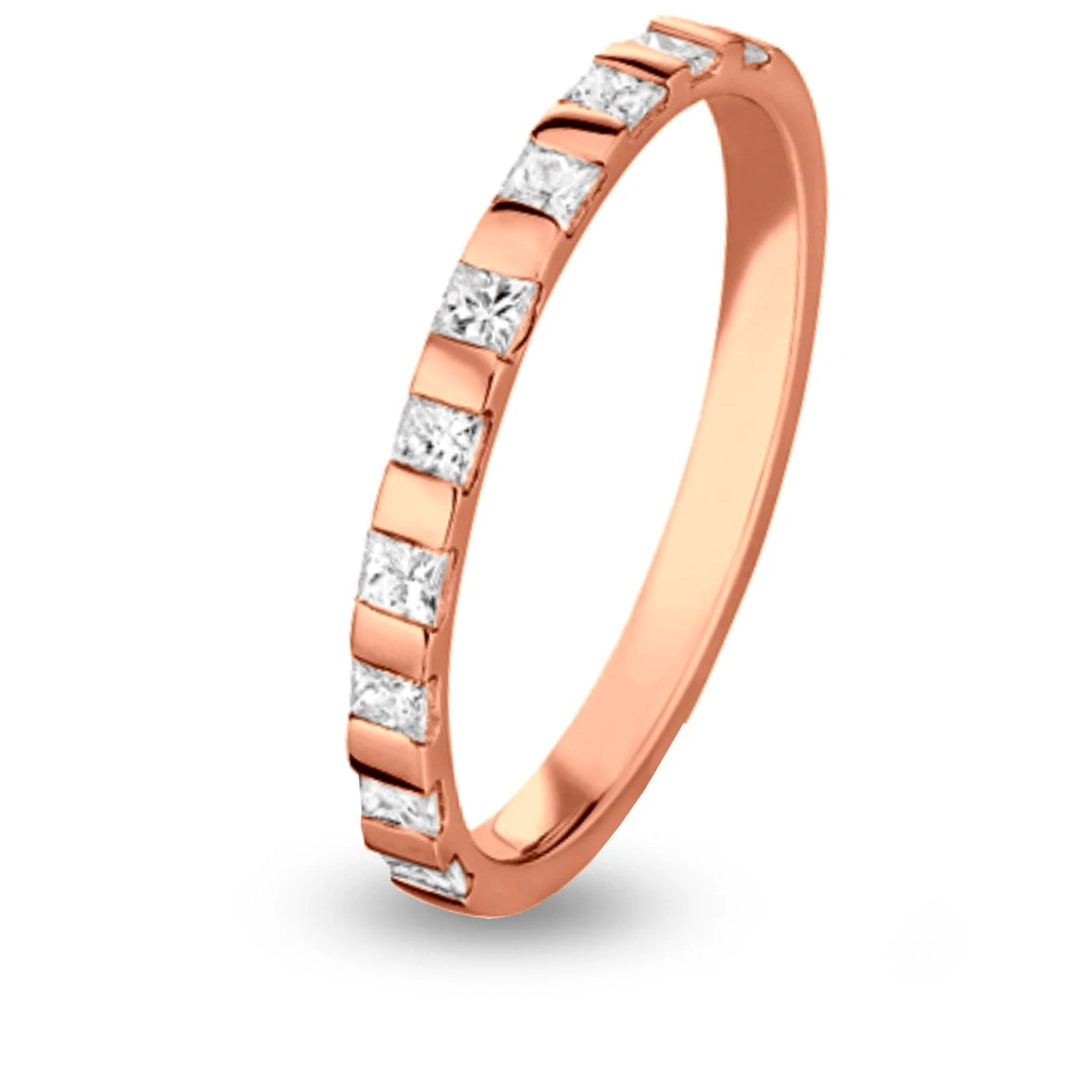 Alliance Diamant Princesse. Or Jaune - 0.4 Ct - Rolianne - 13070040G 5 Alliance Diamant Princesse. Or Jaune - 0.4 Ct - Rolianne - 13070040G – Image 3