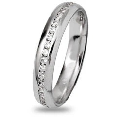 Alliance Diamant Tour Complet Platine Rail Bombé 0.50ct 0.5 Ct En Platine 950 - - Hereata