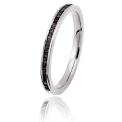 Alliance Diamants Noirs - 0.20 Ct - Or Blanc 2 Mm - Érika - 11070020GN