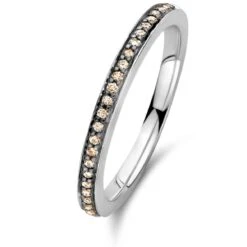 Bague Ischia Basics, Diamants Bruns Sur Or Blanc-91Z913A3
