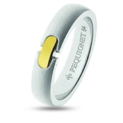 Bague Pequignet Acier Et Or 4.5 Mm - 0514038