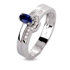 Bague Saphir En Or Blanc Diamant Aria -12851-SA