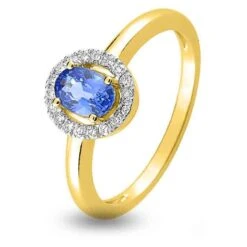 Bague Saphir En Or Jaune Diamant Thalicia -1.6110.S3