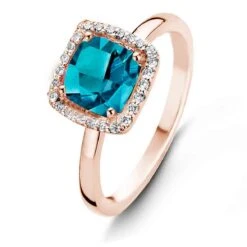 Bague Topaze London Blue Et Diamants One More - Etna 0.1 Ct - Etna 050611TA