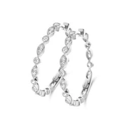 Boucles D'oreilles Argent Créoles Serties De Zirconium - Naiomy Silver - Femme - Marika - B1F04