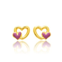 Boucles D'oreilles Or Cur Or Jaune Laélia - 9K8020