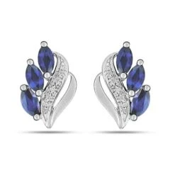 Boucles D'Oreilles Saphir Or Blanc Teraiana - 28PF12GS