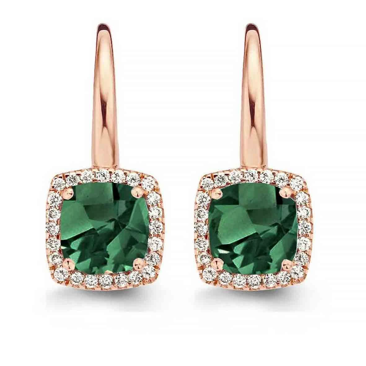 Boucles D'oreilles Tourmaline Verte Et Diamants - One More - Etna 050643QA 3 Boucles D'oreilles Tourmaline Verte Et Diamants - One More - Etna 050643QA