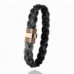 Bracelet Albanu Poils D'éléphant Tressé Fermoir PVD Or Rose En Poils D'éléphant Or PVD 0.8g - 13 Mm Mahina - 601NTELORrose