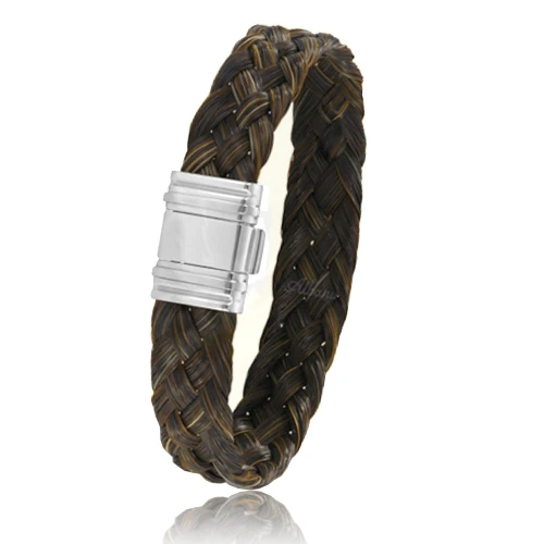 Bracelet Crin De Cheval Et Acier En Crin De Cheval Et Acier G Koralie -696CHMAC 3 Bracelet Crin De Cheval Et Acier En Crin De Cheval Et Acier G Koralie -696CHMAC