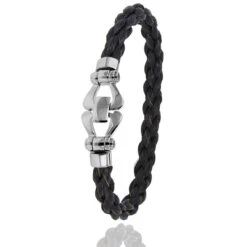 Bracelet Crin De Cheval Fermoir Acier En Crin De Cheval Et Acier G Corail - F502PCHNAC