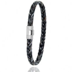 Bracelet Crin De Cheval Fermoir Acier En Crin De Cheval Et Acier G Korail -608CHGFAC