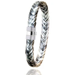 Bracelet Crin De Cheval Fermoir Acier Et Or En Crin De Cheval, Acier Et Or 0.45g Eloïse -607CHGCORblanc