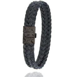 Bracelet Crin De Cheval Fermoir Acier Et PVD Noir En Crin De Cheval Et Acier G Maryse -604NCHNGR