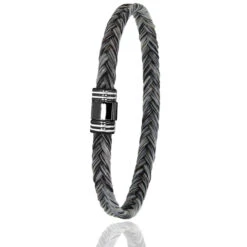Bracelet Crin De Cheval Fermoir Acier PVD Et Or En Crin De Cheval PVD Et Or 0.2g Adeline -615NCHGCORblanc