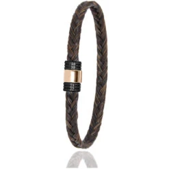 Bracelet Crin De Cheval Fermoir Acier PVD Et Or En Crin De Cheval PVD Et Or 0.42g Nymphea -614NCHMORrose