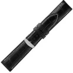Bracelet De Montre Crocodile Homme De Couleur Noir -Adonia - 18614E-01 -Accessoires De Mode ori bracelet crocodile homme de couleur noir adonia 18614e 01 25508 30880