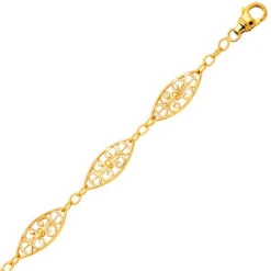 Bracelet En Or Maille Filigranes 7mm - 6.55g Ileana - 902-B