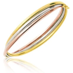 Bracelet Jonc 3 Ors Soudés En 3 Ors 12.3g Large De 9 Mm Princesse - 308.1