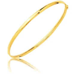Bracelet Jonc Flexible Or Jaune En Or Jaune 4.5g Large De 3 Mm Célia - 376.3PM