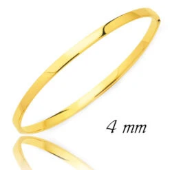 Bracelet Jonc Or En Or Jaune 5.35g Large De 4 Mm Halia - 640013