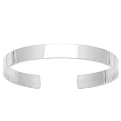 Bracelet Jonc Ouvert Argent Rhodié 8mm Large De 8 Mm- Diamètre De - Sirèna - 333047
