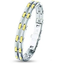 Bracelet Pequignet Acier Et Or 2 Rangs 10 Mm - 0580038