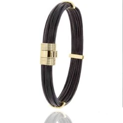 Bracelet Poils D'éléphant Fermoir Or Jaune En Poils D'éléphant Et Or 7.5g - 9 Mm Lara - 606ELORjaune