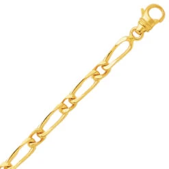 Chaine En Or 9 Carats Maille Alternée 3mm 7.55g Romane - 9K524.3