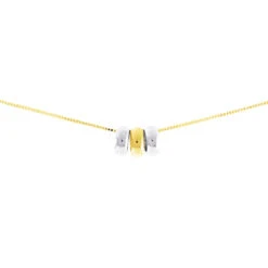 Chaine En Or Jaune 9 Carats Et Rhodium Fantaisie 1.5g Flore - 9K7715G