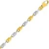 Chaine En Or Jaune Et Blanc Fantaisie 4mm 13.55g Idylle - 7312G -Accessoires De Mode ori chaine en or jaune et blanc fantaisie 4mm 13 55g idylle 7312g 42893