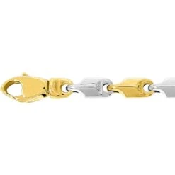 Chaine En Or Jaune Et Blanc Fantaisie 4mm 13.55g Idylle - 7312G -Accessoires De Mode ori chaine en or jaune et blanc fantaisie 4mm 13 55g idylle 7312g 42893 61106