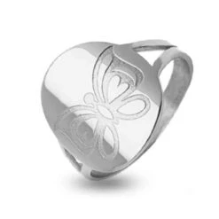 Chevalière Lucas Lucor Papillon Or Blanc Or 18 Ct - 750/1000 - 1.7 G - Dakota - XBPF3G