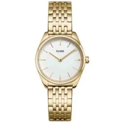 Cluse Féroce Mini Steel - White - Gold Color - - CW11705