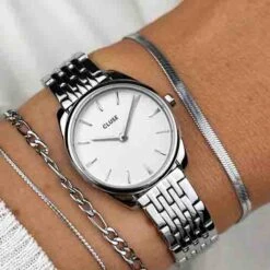 Cluse Féroce Mini Steel - White - Silver Color - - CW11706 -Accessoires De Mode ori cluse feroce mini steel white silver color cw11706 44999 66885