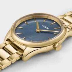 Cluse Féroce Mini Watch Steel, Blue Pearl, Gold Colour - - CW11707 -Accessoires De Mode ori cluse feroce mini watch steel blue pearl gold colour cw11707 46342 69250