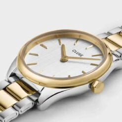 Cluse Féroce Mini Watch Steel, Silver, Bicolour - - CW11708 -Accessoires De Mode ori cluse feroce mini watch steel silver bicolour cw11708 46341 69244