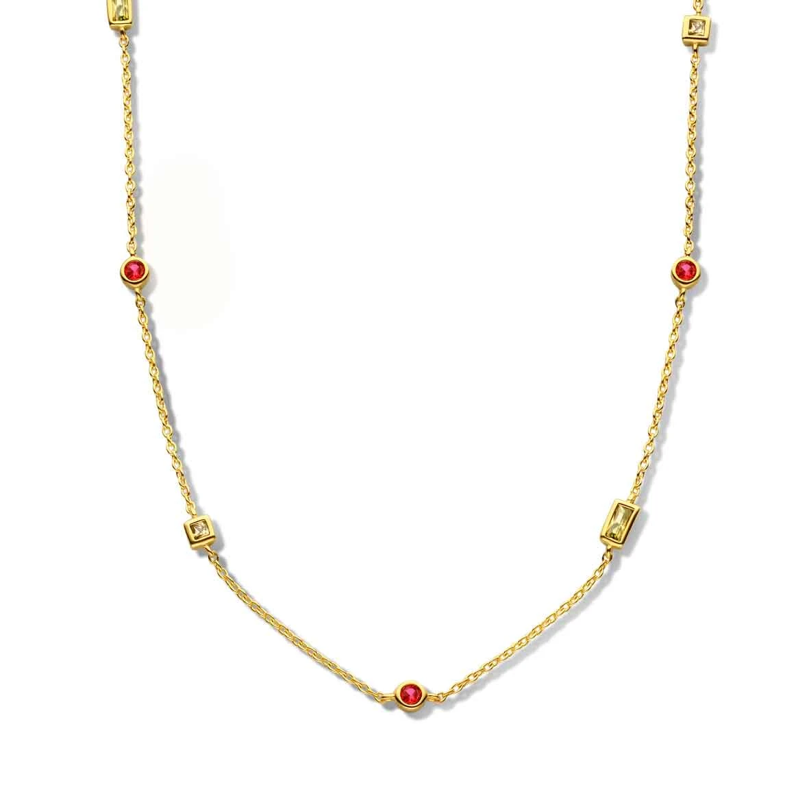 Collier Argent Plaqué Or - Pierres De Couleur - Naiomy Silver - Femme - Alanna - B2I52 3 Collier Argent Plaqué Or - Pierres De Couleur - Naiomy Silver - Femme - Alanna - B2I52