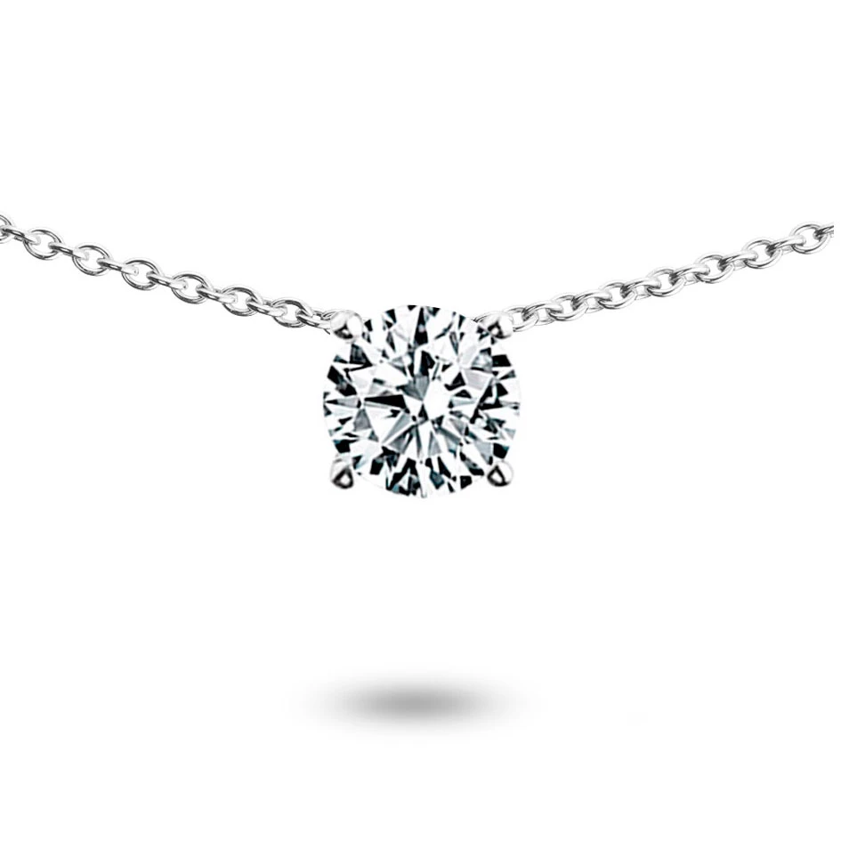 Collier Diamant Solitaire 0.35 Ct Serti Griffes 0.35 Ct Or Blanc 3g Lurilla - VAL1035 3 Collier Diamant Solitaire 0.35 Ct Serti Griffes 0.35 Ct Or Blanc 3g Lurilla - VAL1035