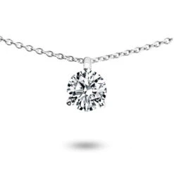 Collier Diamant Solitaire 0.40 Ct 0.40 Ct Or Blanc 1.4g Passion - P2584FMPWAC60