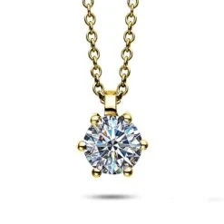 Collier Diamant Solitaire - 6 Griffes 0.40 Ct Or Jaune 1.68g Matsuo - 4D350 -Accessoires De Mode ori collier diamant solitaire 6 griffes 0 40 ct or jaune 1 68g matsuo 4d350 46421 69533