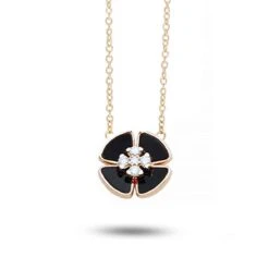 Collier Pétales Diamants Et Onyx 0.31 Ct Julia - KGCF-673R-ONYX -Accessoires De Mode ori collier petales diamants et onyx 0 31 ct julia kgcf 673r onyx 40123 54929
