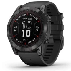 Garmin Fénix 7 Pro Sapphire Solar Edition, Titane, Carbon Gray DLC Avec Bracelet Noir 47 Mm- 010-02777-11