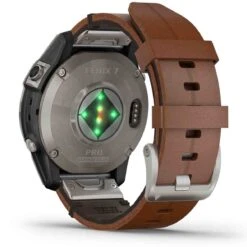 Garmin Fénix 7 Pro  Sapphire Solar Edition - Titane - Titanium Avec Bracelet En Cuir Marron + Bracelet Silicone - 010-02777-30 -Accessoires De Mode ori garmin fenix 7 pro sapphire solar edition titane titanium avec bracelet en cuir marron bracelet silicone 010 02777 30 46148 68887