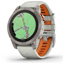 Garmin Fénix 7 Pro  Sapphire Solar Edition - Titane - Titanium Avec Bracelet Gris / Orange 47 Mm- 010-02777-21 -Accessoires De Mode ori garmin fenix 7 pro sapphire solar edition titane titanium avec bracelet gris orange 47 mm 010 02777 21 46149 68782