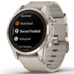 Garmin Fenix 7S Pro  Sapphire Solar Edition - Titane - Light Gold Avec Bracelet Cuir Crème + Bracelet Silicone 42 Mm- 010-02776-30 -Accessoires De Mode ori garmin fenix 7s pro sapphire solar edition titane light gold avec bracelet cuir creme bracelet silicone 42 mm 010 02776 30 46152 68751