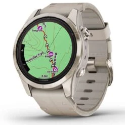 Garmin Fenix 7S Pro  Sapphire Solar Edition - Titane - Light Gold Avec Bracelet Cuir Crème + Bracelet Silicone 42 Mm- 010-02776-30 -Accessoires De Mode ori garmin fenix 7s pro sapphire solar edition titane light gold avec bracelet cuir creme bracelet silicone 42 mm 010 02776 30 46152 68753