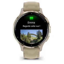 Garmin Venu 3S Lunette Acier Soft Gold - Boîtier - Bracelet En Cuir Lin 41 Mm- 010-02785-55 -Accessoires De Mode ori garmin venu 3s lunette acier soft gold boitier bracelet en cuir lin 41 mm 010 02785 55 46329 69169